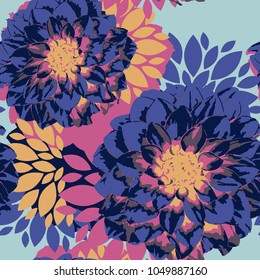 Real coloring dahlia flower in pattern texture.