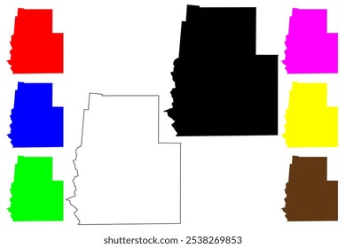 Real County, Texas (Counties in Texas, United States of America,USA, U.S., US) map vector illustration, scribble sketch Real map