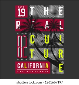 the real culture beach typography vector t shirt design