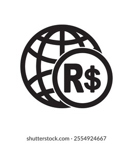 Real currency symbol icon, vector illustration design