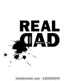 Real dad. Vector illustration card.