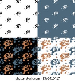 Real dad. Vector illustration of seamless patterns. Set.