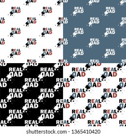 Real dad. Vector illustration of seamless patterns. Set.
