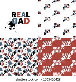 Real dad. Vector illustration of seamless patterns. Set.