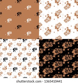 Real dad. Vector illustration of seamless patterns. Set.