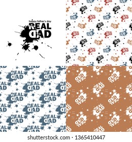 Real dad. Vector illustration of seamless patterns. Set.