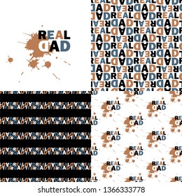 Real dad. Vector illustration of seamless patterns. Set.