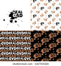 Real dad. Vector illustration of seamless patterns. Set.