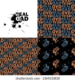 Real dad. Vector illustration of seamless patterns. Set.
