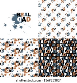 Real dad. Vector illustration of seamless patterns. Set.