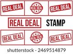 Real Deal Stamp. Red Real Deal Rubber grunge Stamp set