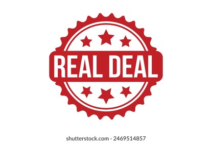 Real Deal Stamp. Red Real Deal Rubber grunge Stamp