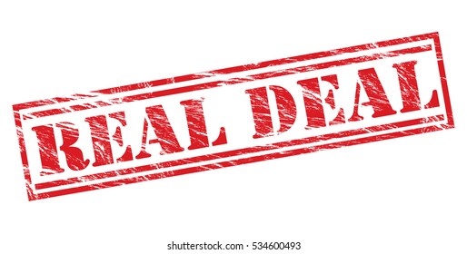 real deal vector red stamp on white background