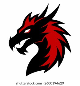 real dragon head icon silhouette vector