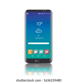 Real drawing of a mobile. Mobile with real digital display.
