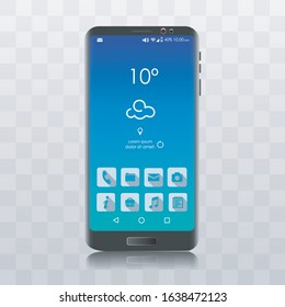 Real drawing of a mobile. Mobile with real digital display.