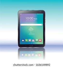 Real drawing of a tablet. Tablet with real digital screen.