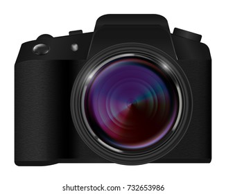 real dslr camera vector on a white background