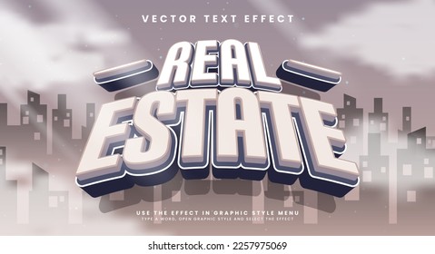 Real estate 3d editable vector text style effect, suitable for property business needs