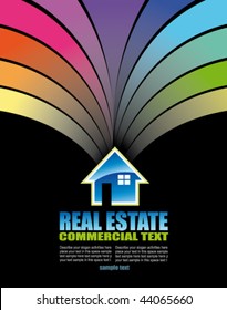 Real Estate Abstract Colorful Business Card