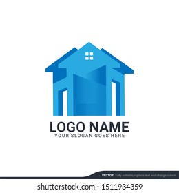 Real estate abstract modern logo. Building editable logo design