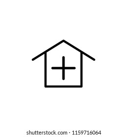 real estate add icon. Element of real estate sign for mobile concept and web apps icon. Thin line icon for website design and development, app development