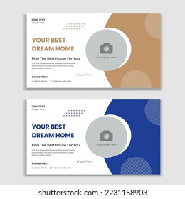 Real estate agencies' social media posts and thumbnail template