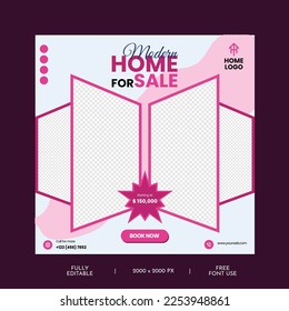 Real Estate Agency brochure and corporate social media post template