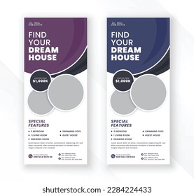 Real estate agency dream house roll up banner or pull up standee banner design template