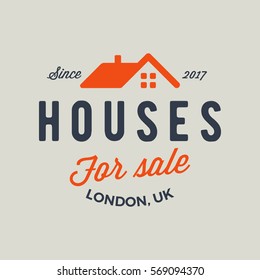 real estate agency emblem. homes and apartments for sale. vector illustration