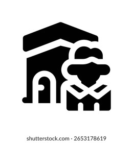 ícone glifo da agência imobiliária. Ícone vetorial forte e sólido para sites, interfaces móveis, apresentações e marca visual. Alta qualidade e fácil de editar.
