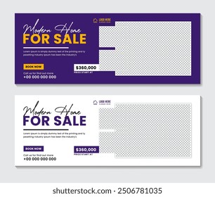 Real estate agency house sale social media cover web banner template