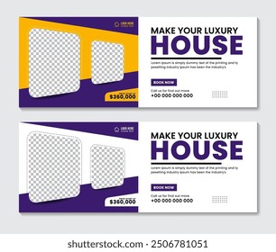 Real estate agency house sale social media cover web banner template