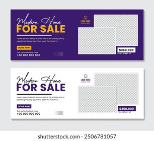 Real estate agency house sale social media cover web banner template