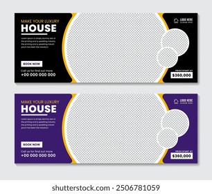 Real estate agency house sale social media cover web banner template