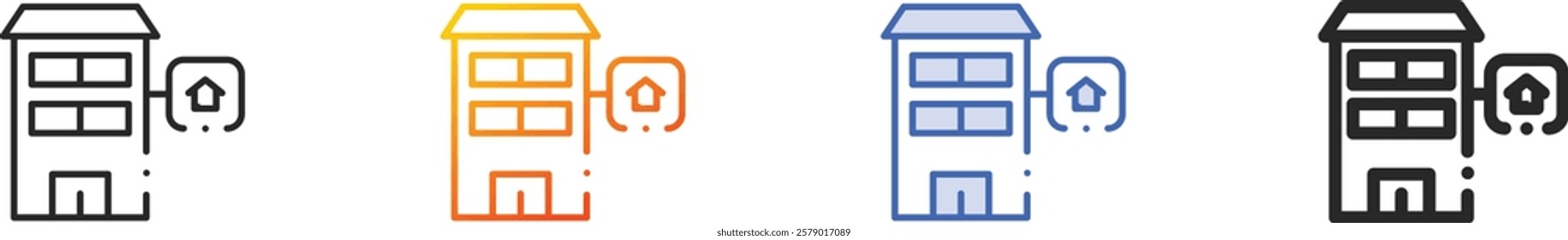 real estate agency icon.Thin Linear, Gradient, Blue Stroke and bold Style Design Isolated On White Background