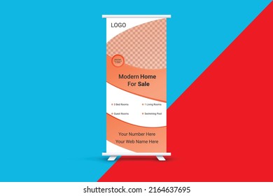 Real estate agency roll up banner design
