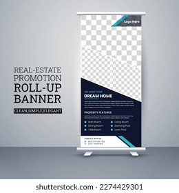 Real estate agency roll up banner, home for sale design, sale, signage, signboard, stand, template, x stand, x-banner, template