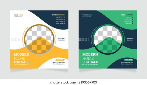 Real estate agency social media post and   instagram post template 
