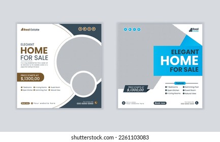 Real estate agency social media banner and Facebook event house sale template