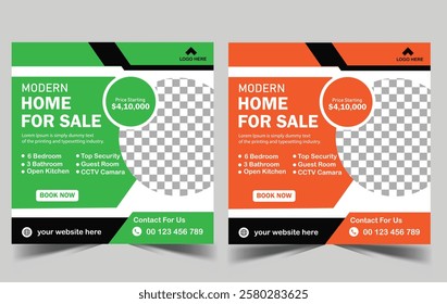 Real estate agency social media post or carousel design template.