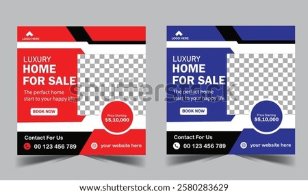 Real estate agency social media post or carousel design template.