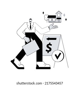 Real Estate Agent Abstract Concept Vector Illustration. Real Estate Market, Agent Demonstrating House, Buying New Appartment With A Realtor, Commercial Property Investment Abstract Metaphor.