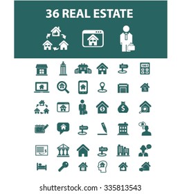 real estate, agent, agency, buildings  icons, signs vector concept set for infographics, mobile, website, application
