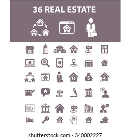 real estate, agent, agency, buildings  icons, signs vector concept set for infographics, mobile, website, application
