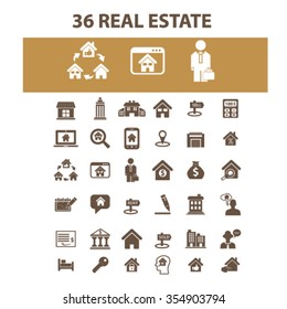 real estate, agent, agency, buildings  icons, signs vector concept set for infographics, mobile, website, application
