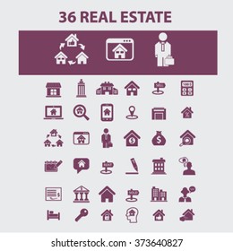 real estate, agent, agency, buildings  icons, signs vector concept set for infographics, mobile, website, application
