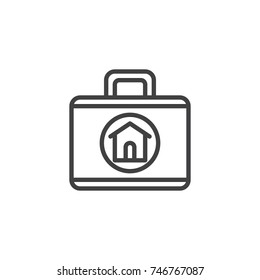 Real estate agent briefcase icon vector, filled flat sign, solid pictogram isolated on white. Symbol, logo illustration.
