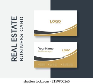 real estate agent business card design template. Modern abstract company corporate clean creative elegant Real estate agency realtor home rental business card design visiting card template 