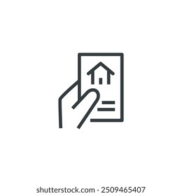 Real estate agent business card icon, vector illustration